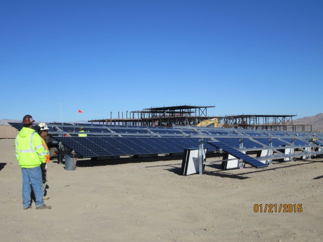 Fort Irwin new hospital's 2.4 megawatt photovoltaic system under construction