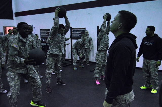 Soldiers conduct High-Intensity-Interval-Training at Suwon Air Base