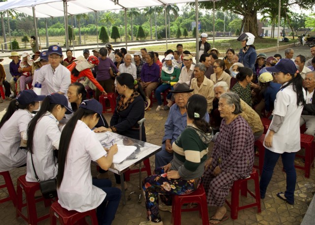 Registering locals from Quang Ngai Province during a Operation Pacific Angel 15-3