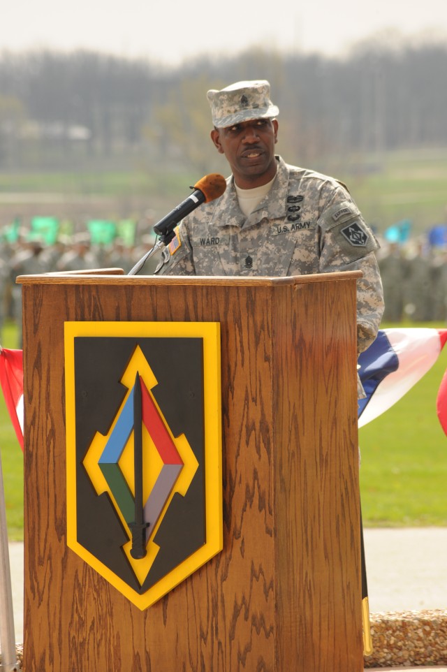 Ward takes responsibility as Fort Leonard Wood CSM