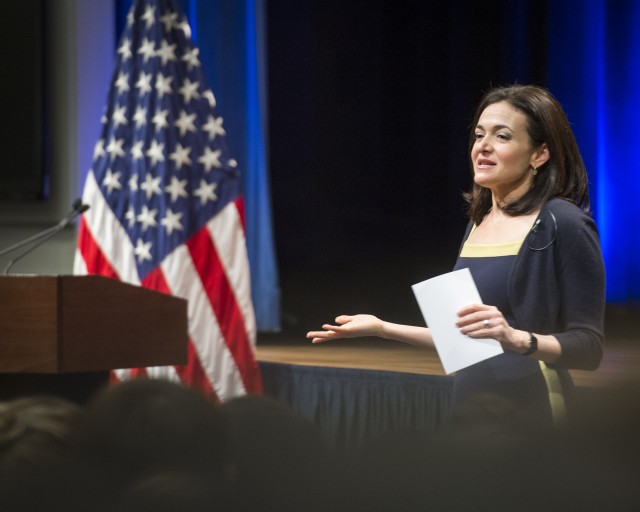 Sheryl Sandberg visits the Pentagon, Washington D.C., April 9, 2015.