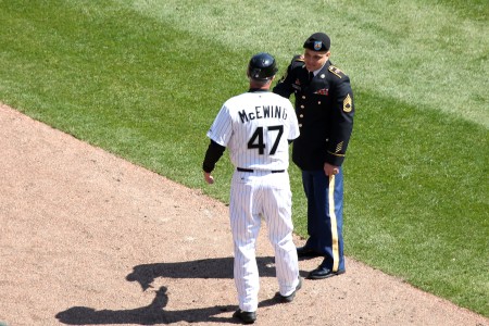 File:Army Reserve Soldier receives honor at Chicago White Sox home