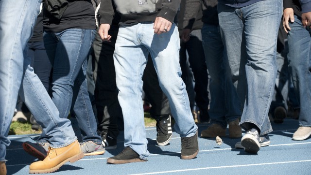 Fort Irwin community wears jeans on Denim Day Walk here, April 8