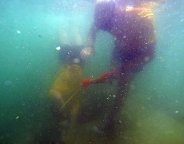 Army divers inspect Kuwait Coast Guard harbor