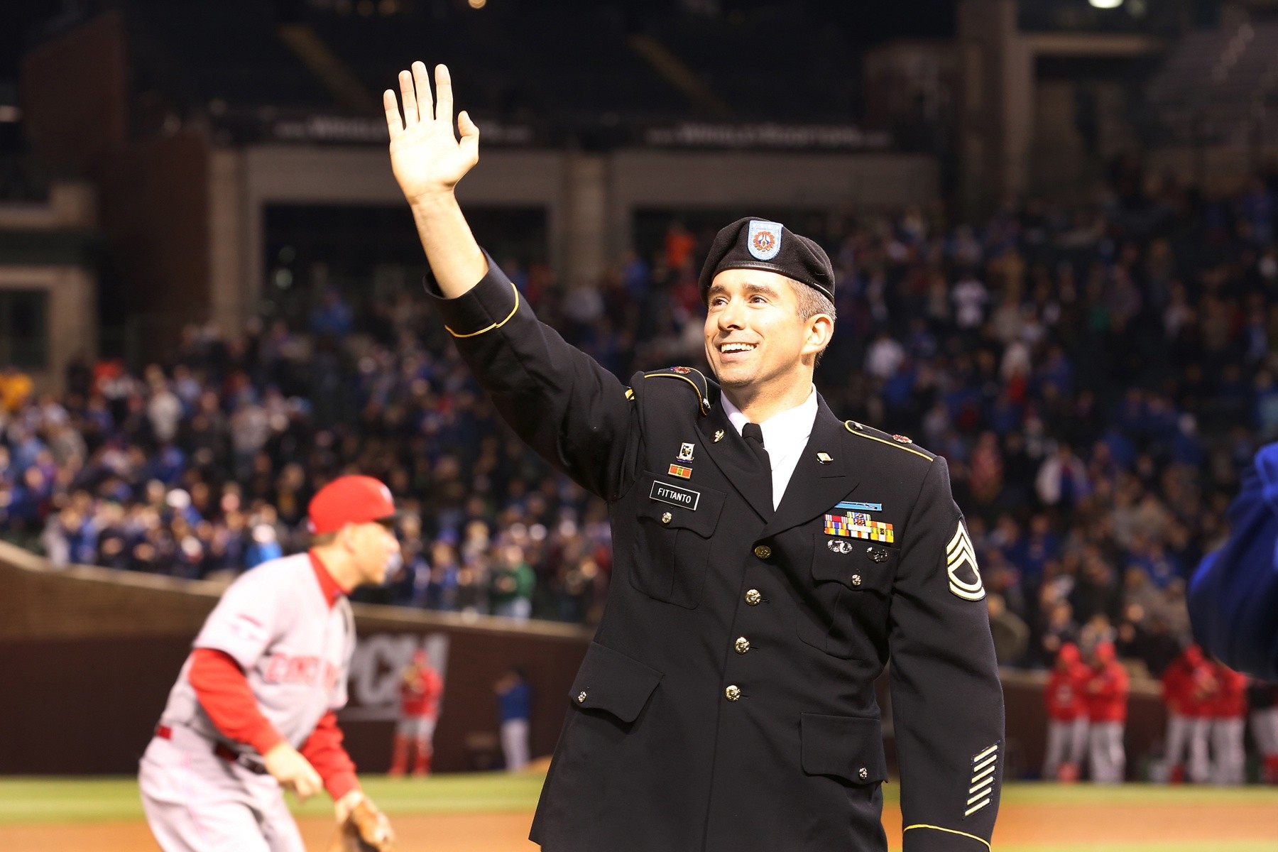 Army Reserve Soldier receives honor at Chicago Cubs MLB Memorial