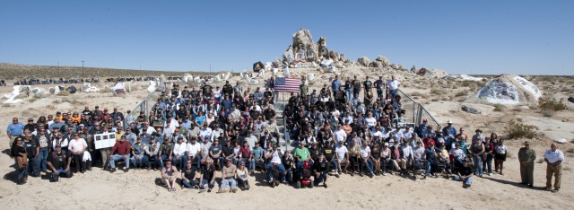 Vietnam Veterans group photo near Painted Rocks at National Trianing Center