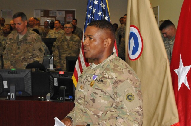 TSC soldier receives Purple Heart