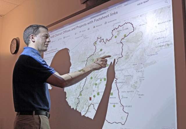 GIS Program Manager Jared Scott demonstrates how to use new GIS portal
