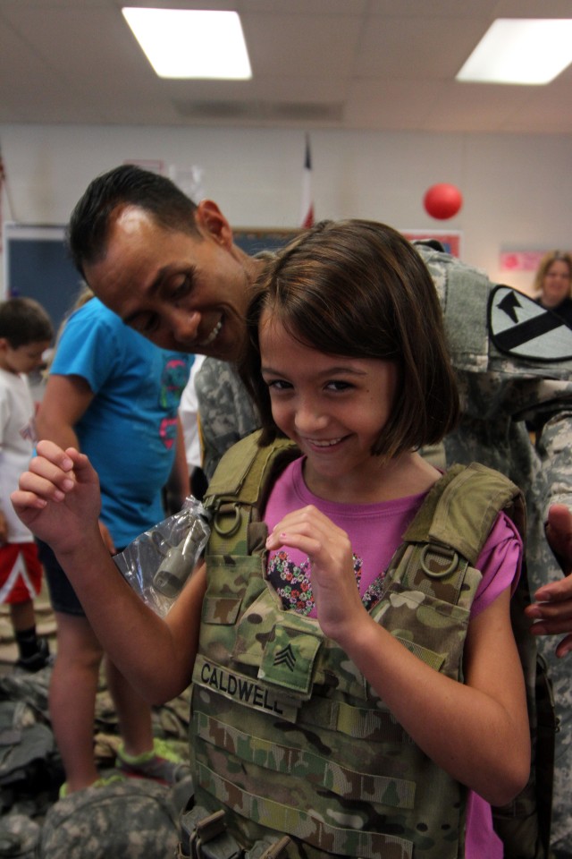 Donning gear for Career Day