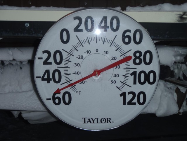 Cold temperatures at Umiat Test Well No. 9
