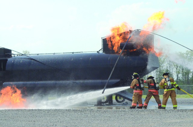 Firefighters build relationships through joint ARFF training