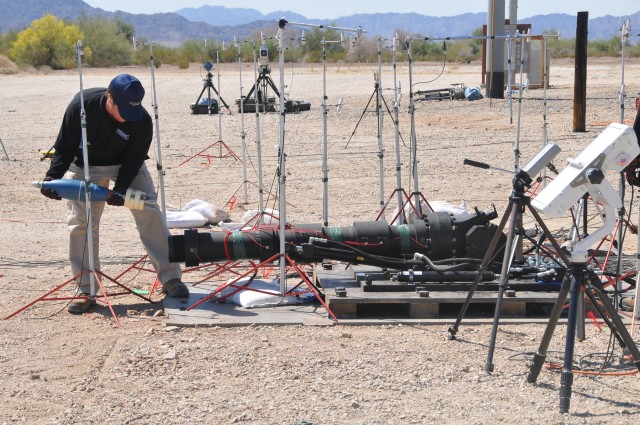 Mortar ballistic cannon tube shows its stuff at U.S. Army Yuma Proving Ground