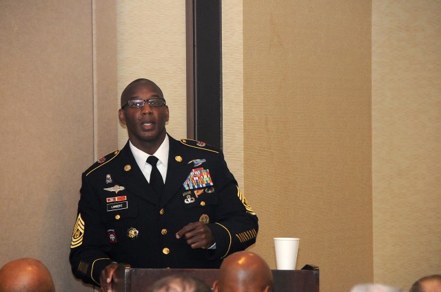 U.S. Army Pacific senor enlisted advisor addresses other senior enlisted panel
