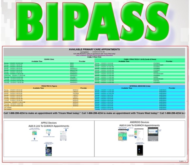 Beneficiary Instant Physician Appointment Scheduling System &#40;BIPASS&#41;