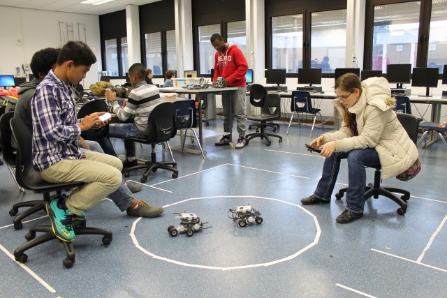 Tech students design, race robots