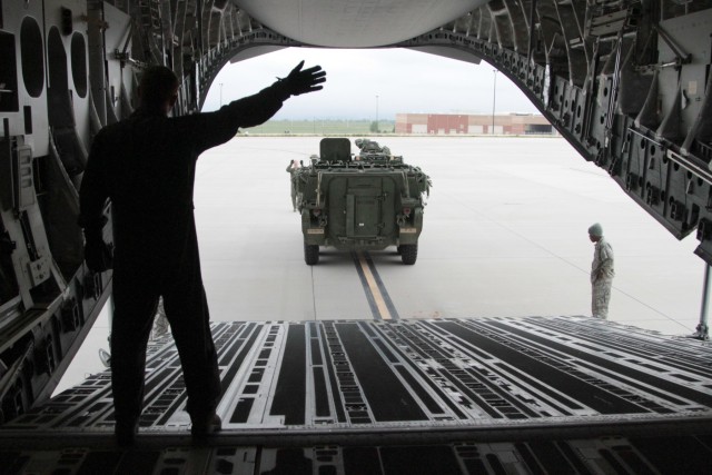 Raider Brigade Strykers meet the Globemaster III