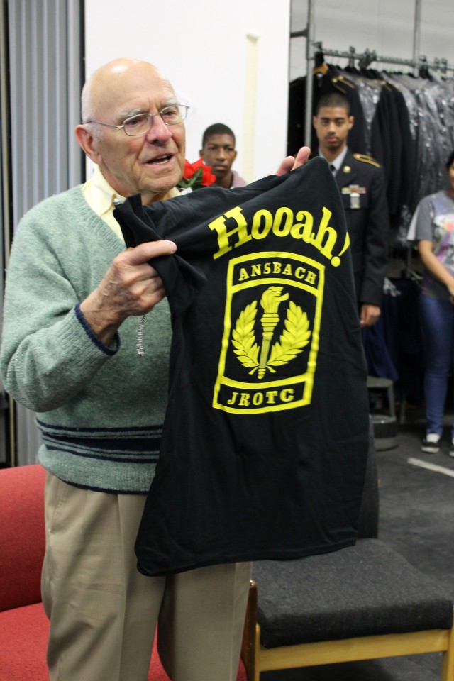 WWII vet shares experiences with AMHS cadets, students, staff