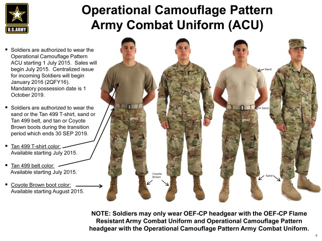 Operational Camouflage Pattern Army Combat Uniforms available July 1