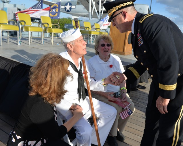 NC Guard Maj. Gen. Lusk honors veterans at Battleship North Carolina on Memorial Day