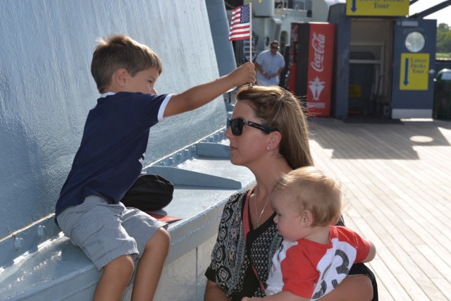 NC Guard Maj. Gen. Lusk honors veterans at Battleship North Carolina on Memorial Day