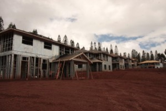 New homes under construction at Tripler, Schofield