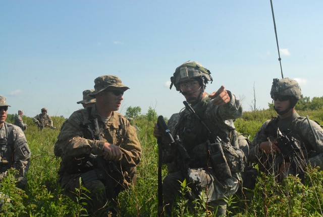 Virginia Army National Guard Soldier leads movement to contact exercise