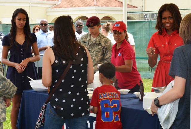 First Lady serves ice cream to children of Vicenza Military Community