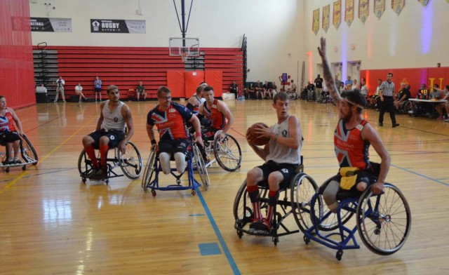 Team Army vs. Team UK in Wheelchair Basketball at Warrior Games