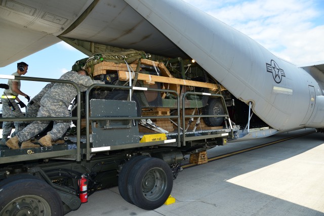 Loading a Humvee