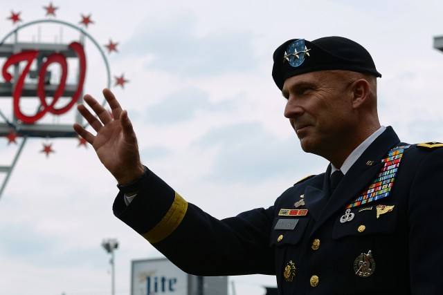 Soldiers score home run during Army Day at Nationals Park