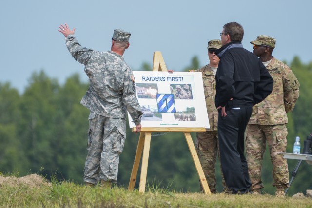 Secretary of Defense Carter visits the Grafenwoehr Training Area, June 26, 2015