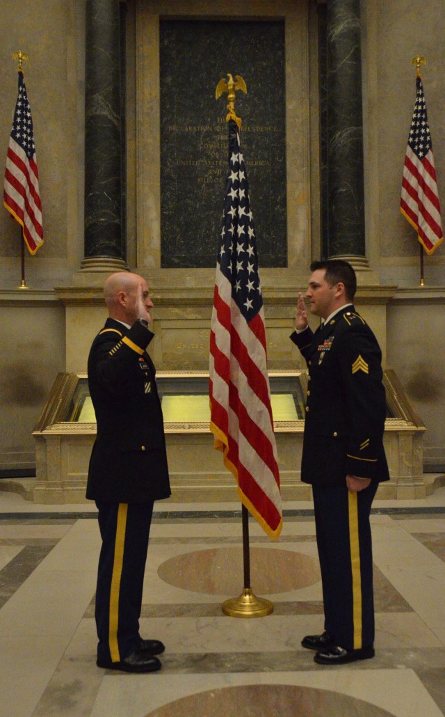 Medic Takes Oath with Charters of Freedom
