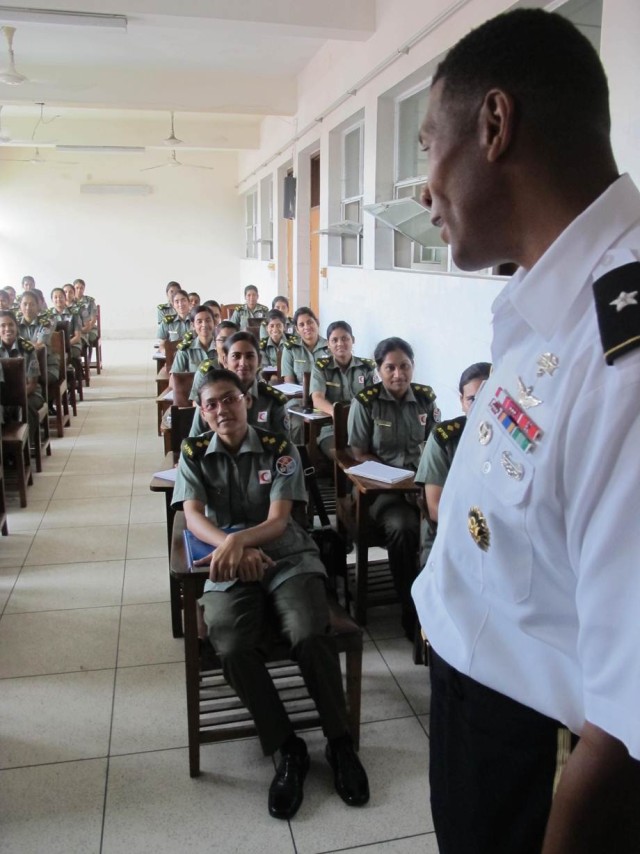 Brig. Gen. Sargent addresses Bangladesh Army nursing students
