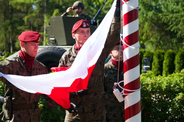 Raising the flag