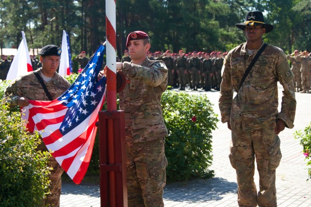 Raising the flag