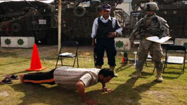 U.S. ARMY EUROPE STRYKER SOLDIERS HELP TEST, SCREEN IRAQI POLICE APPLICANTS