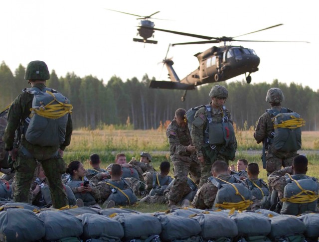 US Soldiers participate in multinational foreign jump wings event