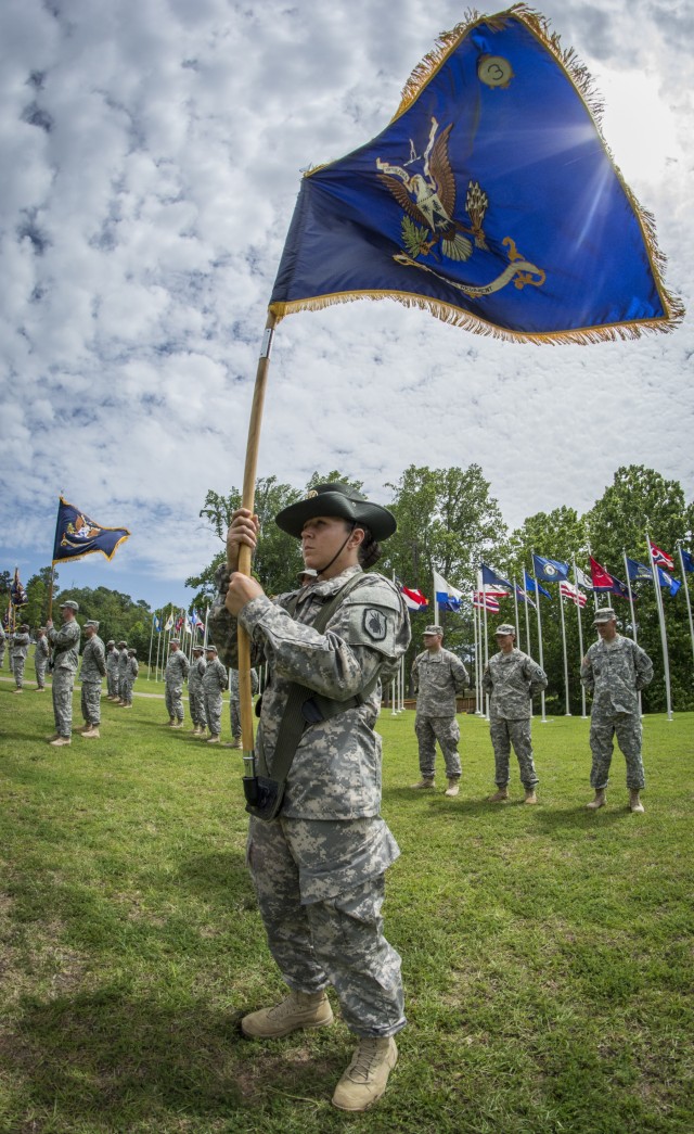 Female Drill Sergeant stands proud