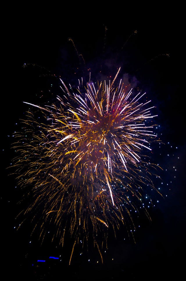 HAPPY BIRTHDAY AMERICA!! - Red, white, blue lights Yongsan skies