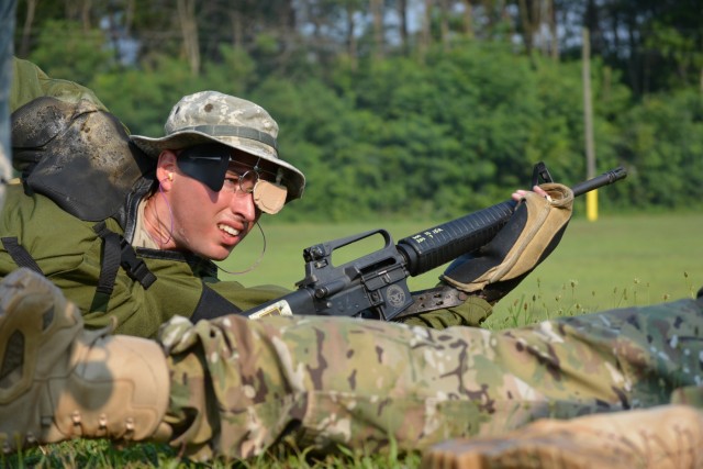 Army Reserve Soldier hits bull's-eye during Interservice Rifle Championship