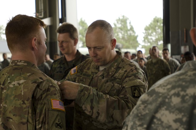 Soldiers from the 412th are rewarded the German Armed Forces Proficiency Badge