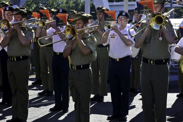 I Corps Band partners with Royal Australian Artillery Band