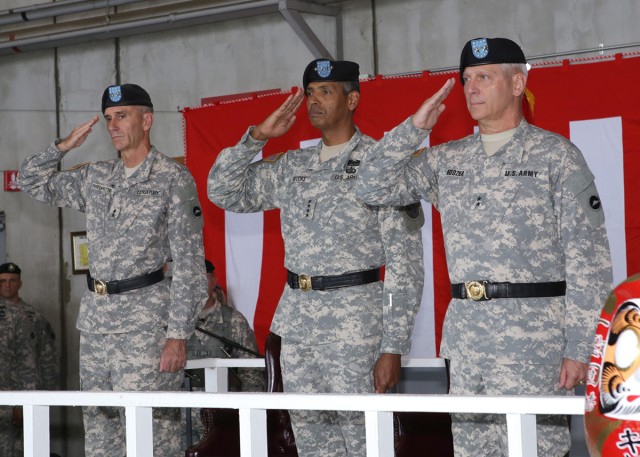 Commanding generals change during ceremony