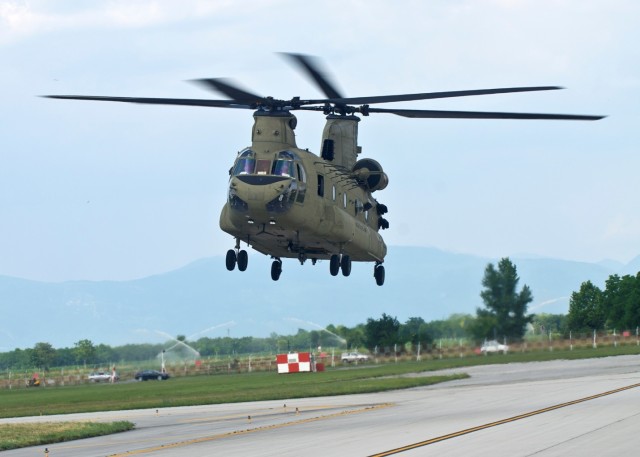 CH-47 takes off on mission