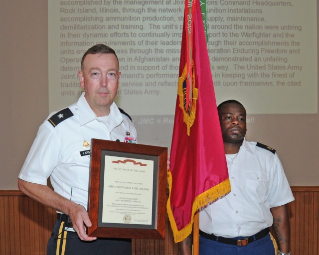 Joint Munitions Command recognized for excellence with Army Superior Unit Award