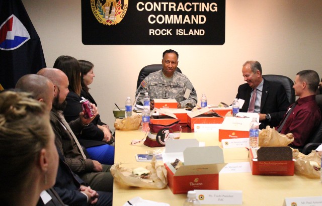 Three ACC-RI interns attend AMC commanding general luncheon