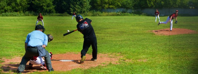 US Soldiers play Latvian National Baseball Team in esprit de corps game