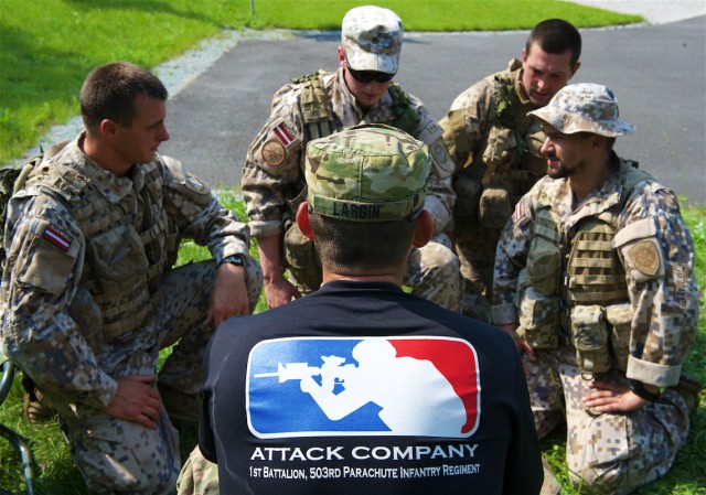 US, Latvia Soldiers participate in competition during CODEL visit