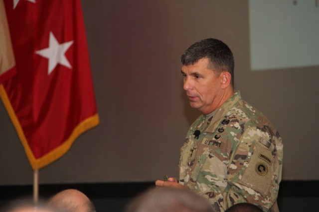 1st TSC commander holds first town hall
