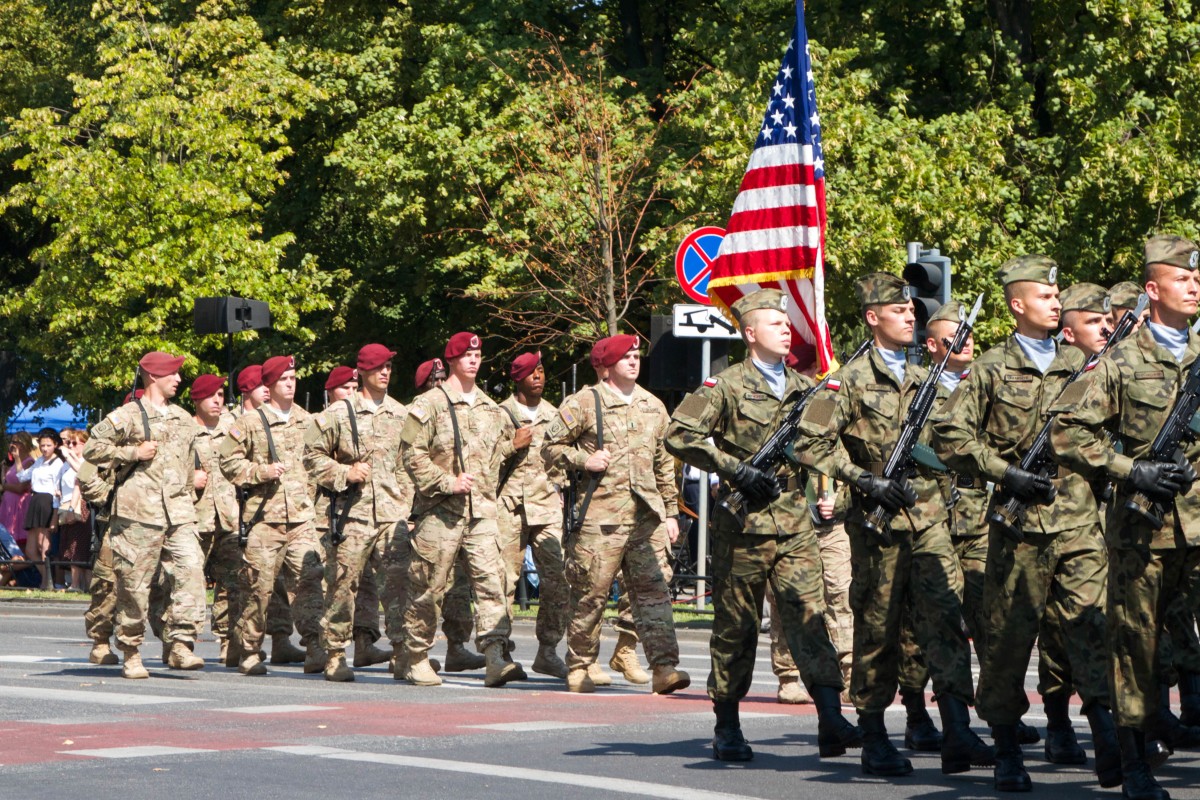 US Soldiers march with allies during Polish Armed Forces Day Article